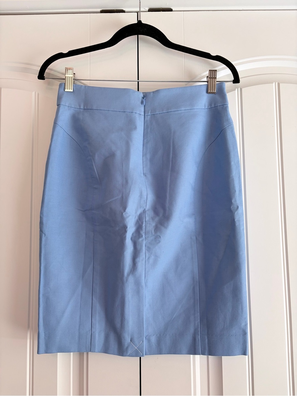 J.Crew Periwinkle Pencil Skirt Women’s Size 0 XS Cotton Solid Blue NWT - Picture 3 of 9
